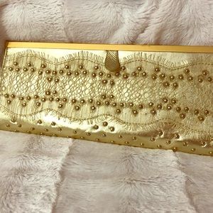 Betsey Johnson Gold Clutch